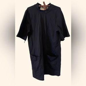 Free People Womens Black Stretch Westhill Mock Neck Mini Shift Dress